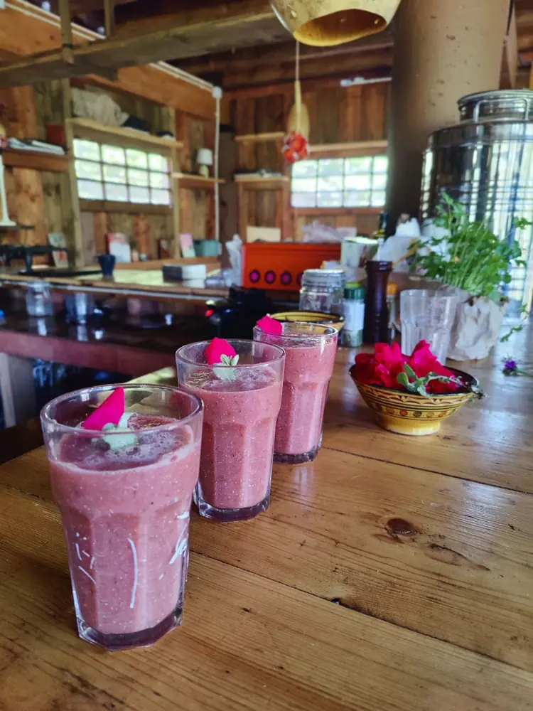 Some fresh smoothies on our wooden bar